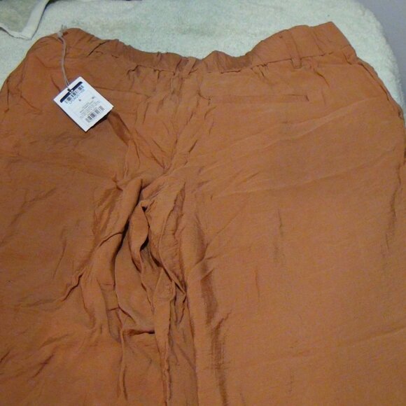 A New Day Womens High Rise Wide Leg Casual Pants Brown Brass Pockets Size 6 - Picture 10 of 16